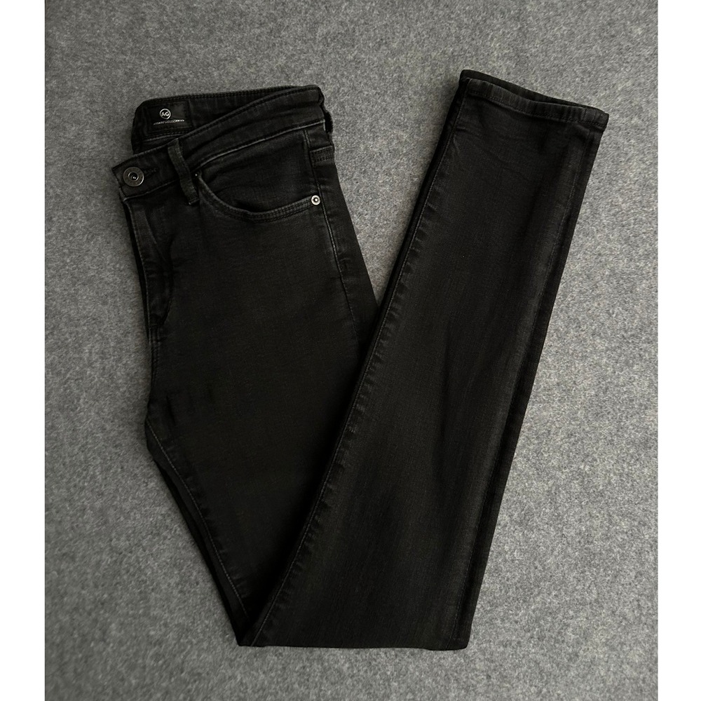 AG Adriano Goldschmied The Prima Black Cigarette Jeans 26R Fits 28 Made In USA